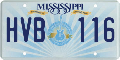 MS license plate HVB116