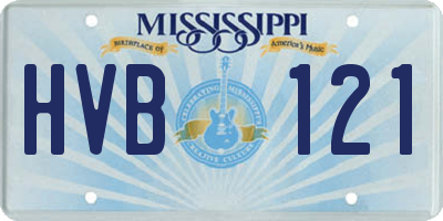 MS license plate HVB121