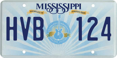 MS license plate HVB124