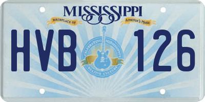 MS license plate HVB126
