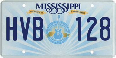 MS license plate HVB128
