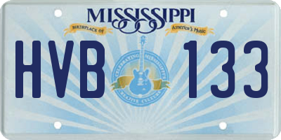 MS license plate HVB133