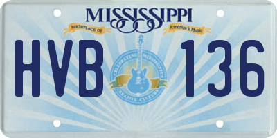 MS license plate HVB136