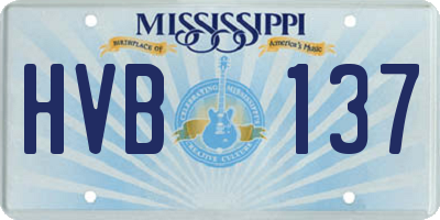 MS license plate HVB137