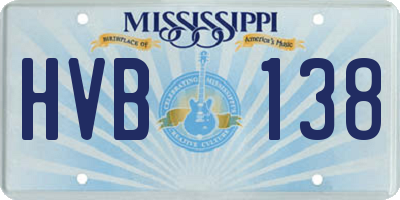 MS license plate HVB138