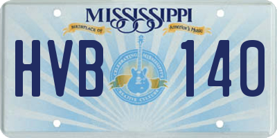 MS license plate HVB140
