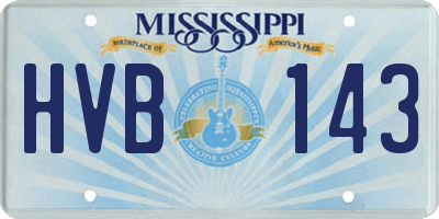 MS license plate HVB143