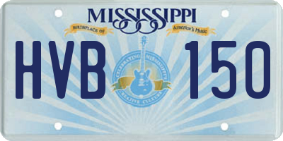 MS license plate HVB150
