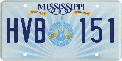MS license plate HVB151