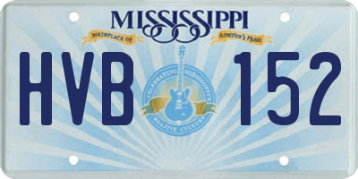 MS license plate HVB152