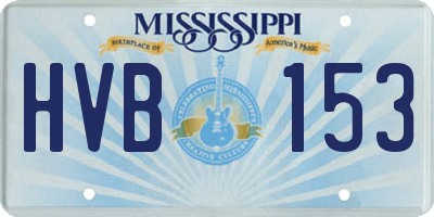 MS license plate HVB153