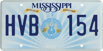 MS license plate HVB154