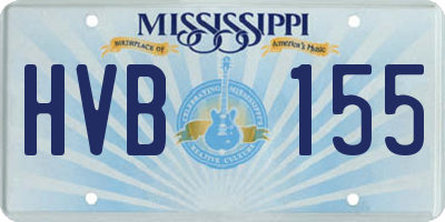 MS license plate HVB155