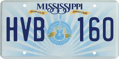 MS license plate HVB160