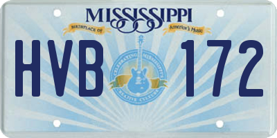 MS license plate HVB172