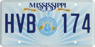 MS license plate HVB174