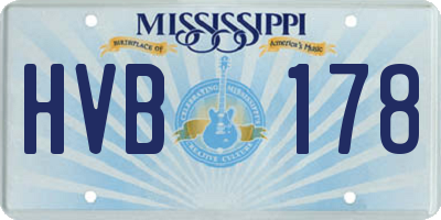 MS license plate HVB178