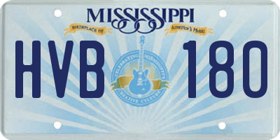 MS license plate HVB180