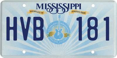 MS license plate HVB181