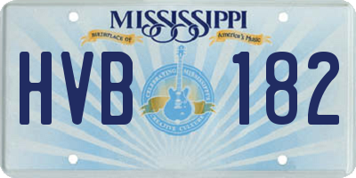 MS license plate HVB182