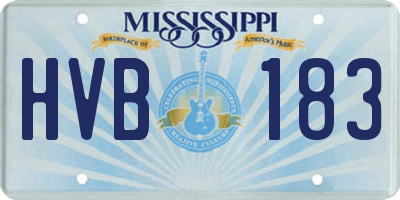 MS license plate HVB183