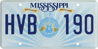 MS license plate HVB190