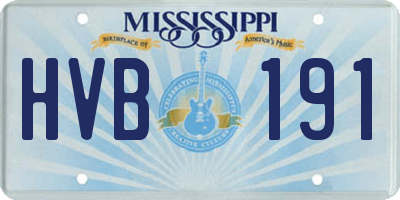 MS license plate HVB191