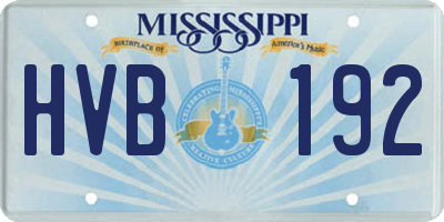 MS license plate HVB192