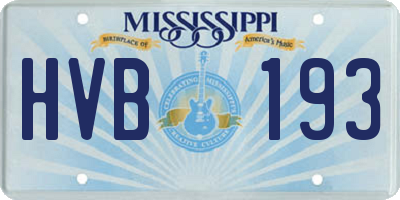 MS license plate HVB193