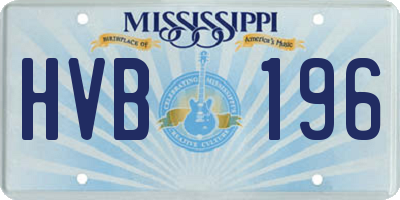 MS license plate HVB196