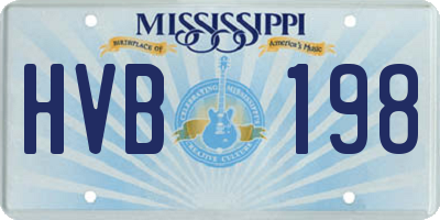 MS license plate HVB198