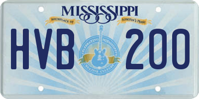 MS license plate HVB200