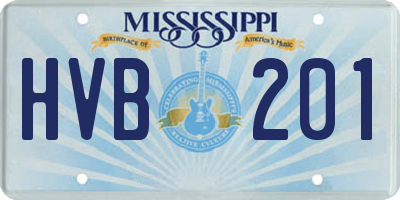 MS license plate HVB201