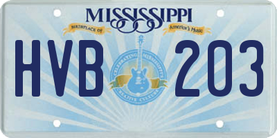 MS license plate HVB203