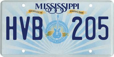 MS license plate HVB205