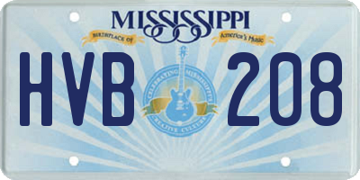 MS license plate HVB208