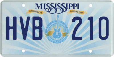MS license plate HVB210
