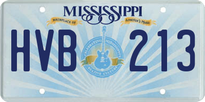 MS license plate HVB213