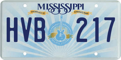 MS license plate HVB217