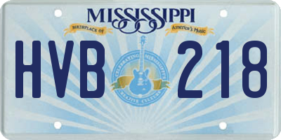 MS license plate HVB218