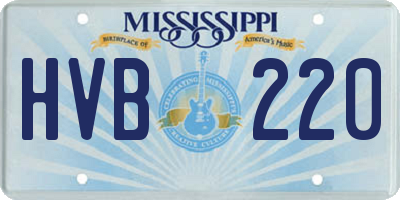MS license plate HVB220