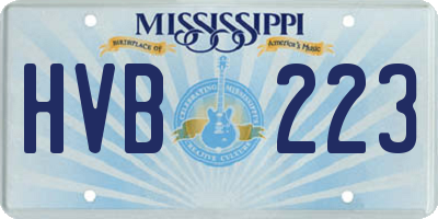 MS license plate HVB223