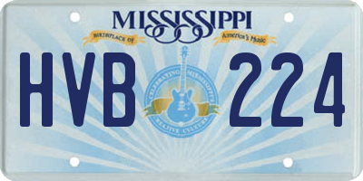 MS license plate HVB224