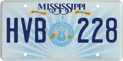 MS license plate HVB228