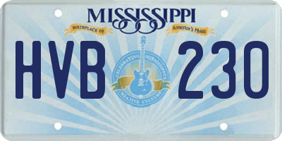MS license plate HVB230