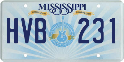 MS license plate HVB231