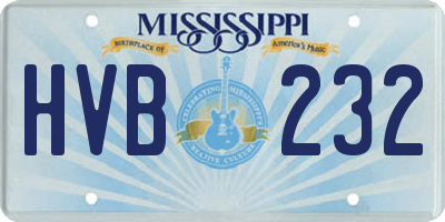 MS license plate HVB232
