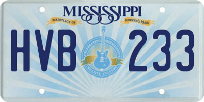MS license plate HVB233