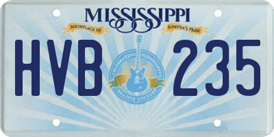 MS license plate HVB235
