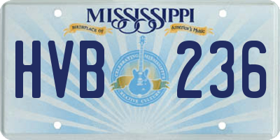 MS license plate HVB236